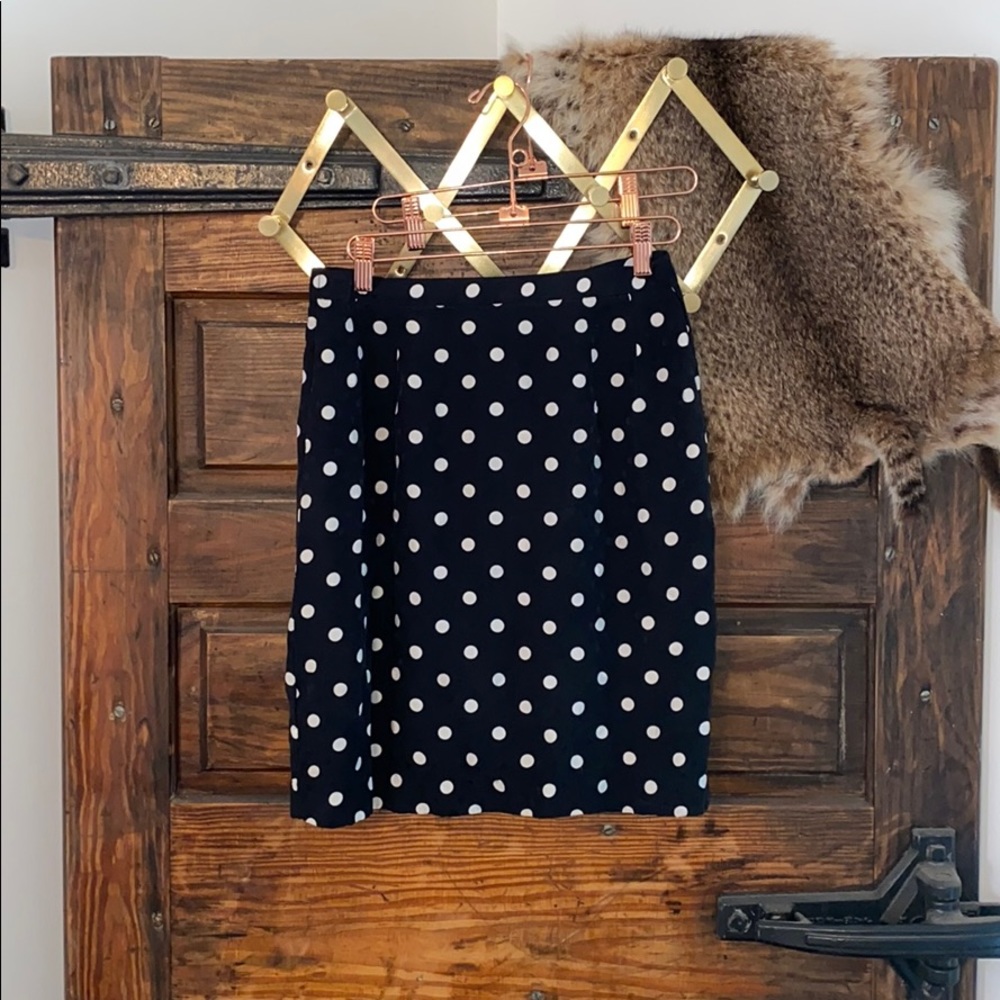 Silk polka dot vintage skirt